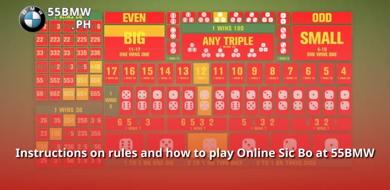 Instructions on rules and how to play Online Sic Bo at 55BMW