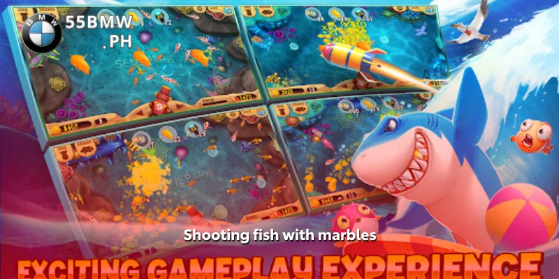Shooting fish with marbles